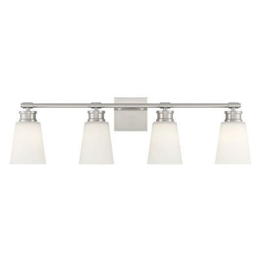 4-Light 31" Bathroom Vanity Light, Brushed Nickel