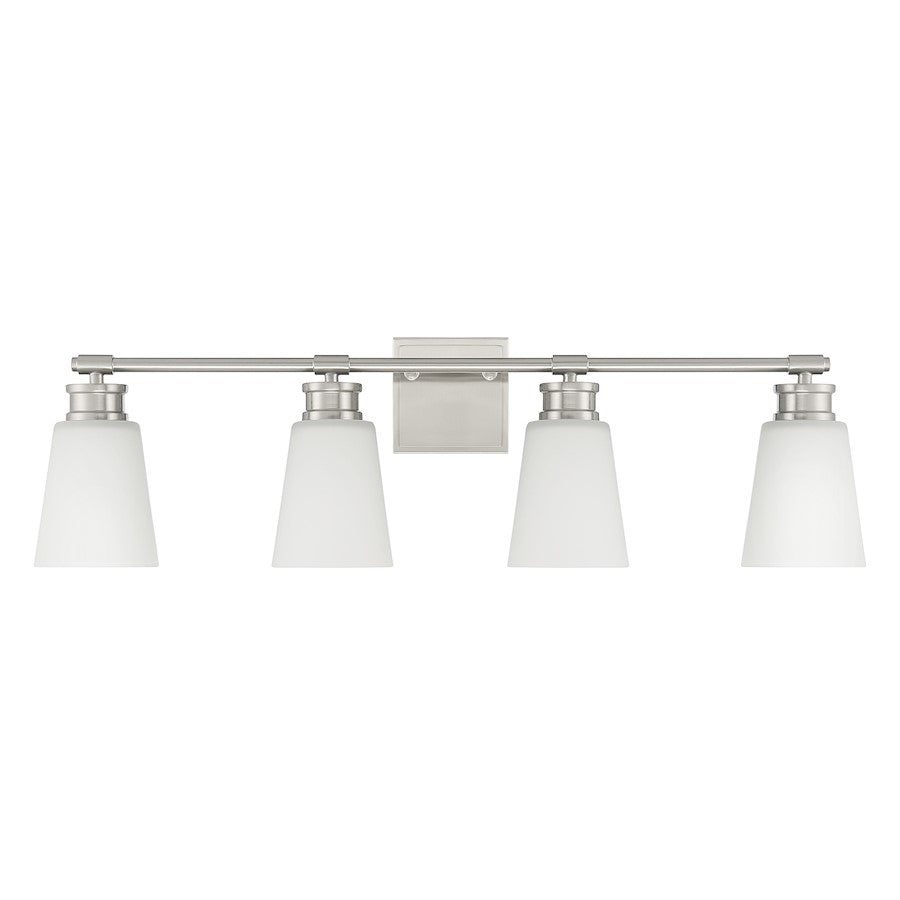 4-Light 31" Bathroom Vanity Light, Brushed Nickel