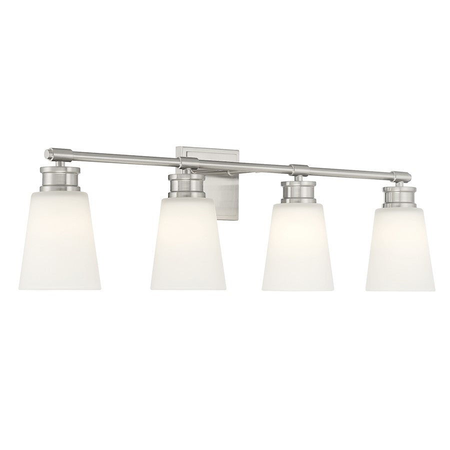 4-Light 31" Bathroom Vanity Light, Brushed Nickel