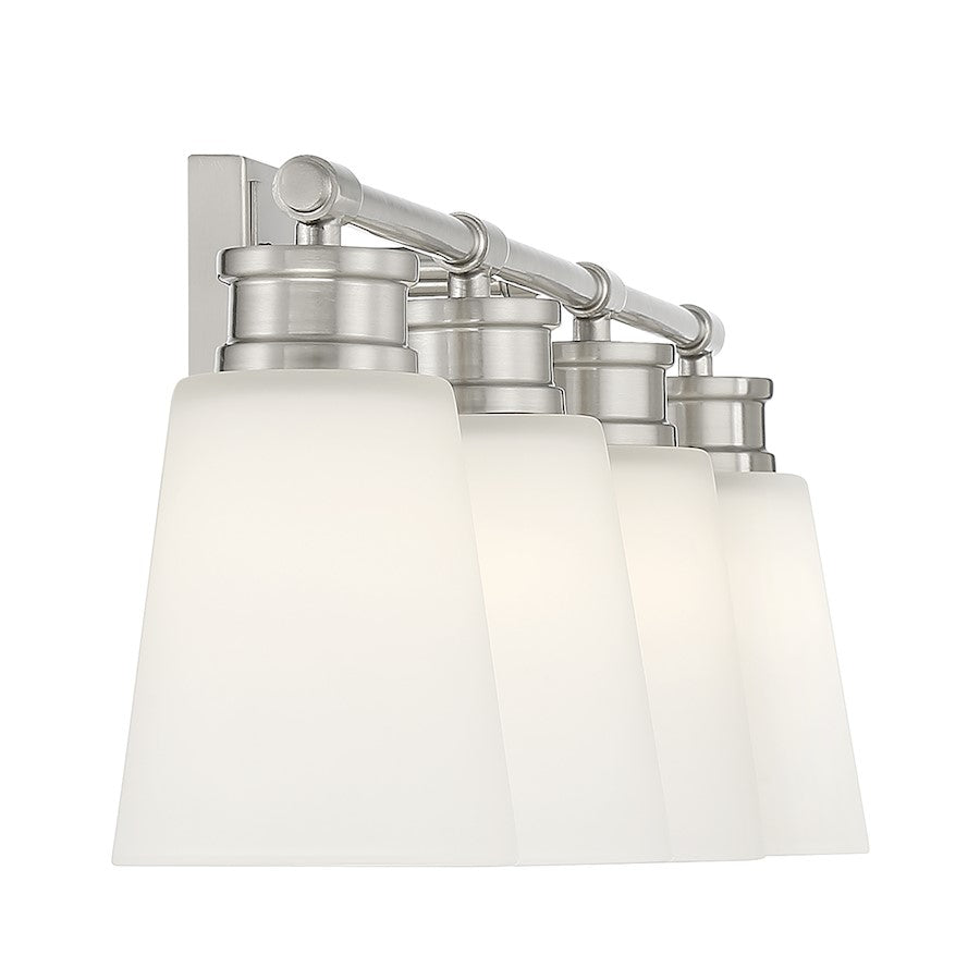 4-Light 31" Bathroom Vanity Light, Brushed Nickel