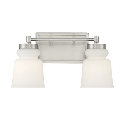 2-Light, 15" Bathroom Vanity Light, Brushed Nickel