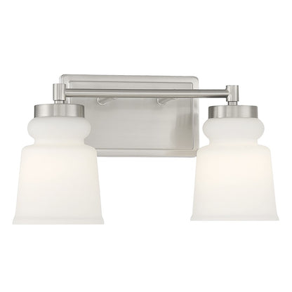 2-Light, 15" Bathroom Vanity Light, Brushed Nickel