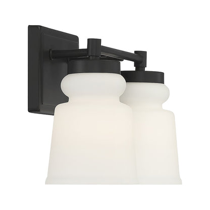 2-Light, 15" Bathroom Vanity Light, Matte Black