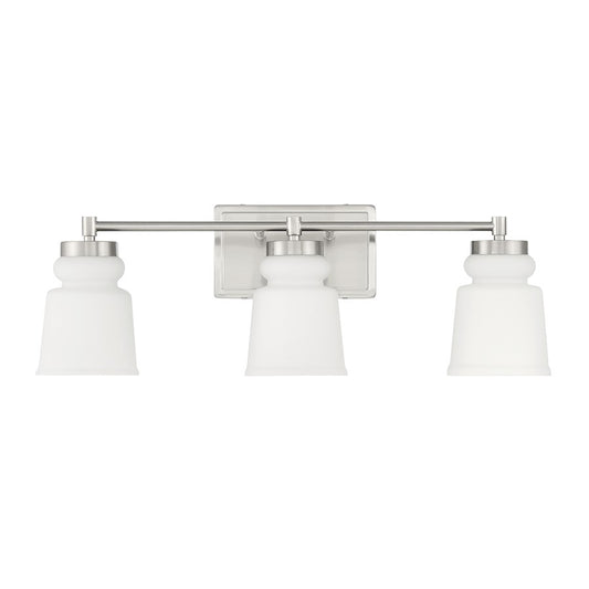 3-Light, 24" Bathroom Vanity Light, Brushed Nickel