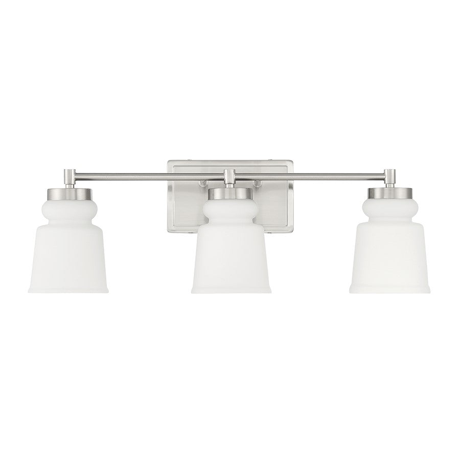 3-Light, 24" Bathroom Vanity Light, Brushed Nickel