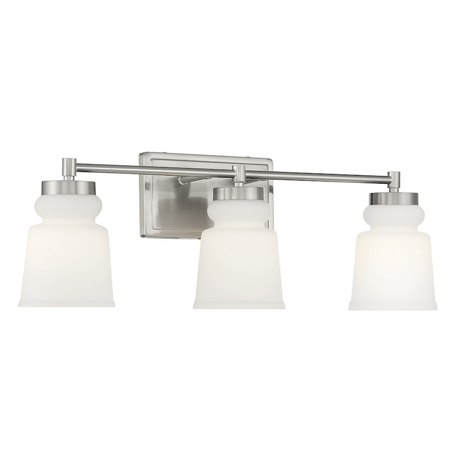 3-Light, 24" Bathroom Vanity Light, Brushed Nickel