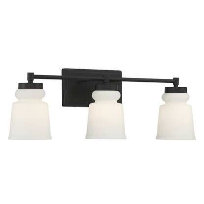 3-Light, 24" Bathroom Vanity Light, Matte Black