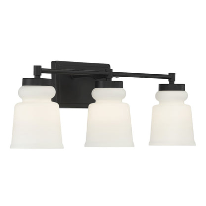 3-Light, 24" Bathroom Vanity Light, Matte Black