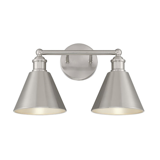 2-Light 17" Bathroom Vanity Light, Brushed Nickel