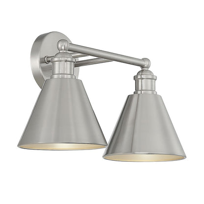 2-Light 17" Bathroom Vanity Light, Brushed Nickel