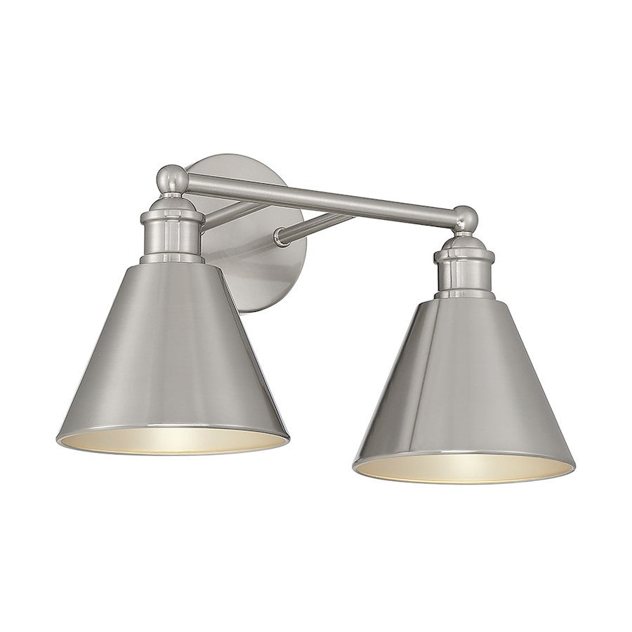 2-Light 17" Bathroom Vanity Light, Brushed Nickel