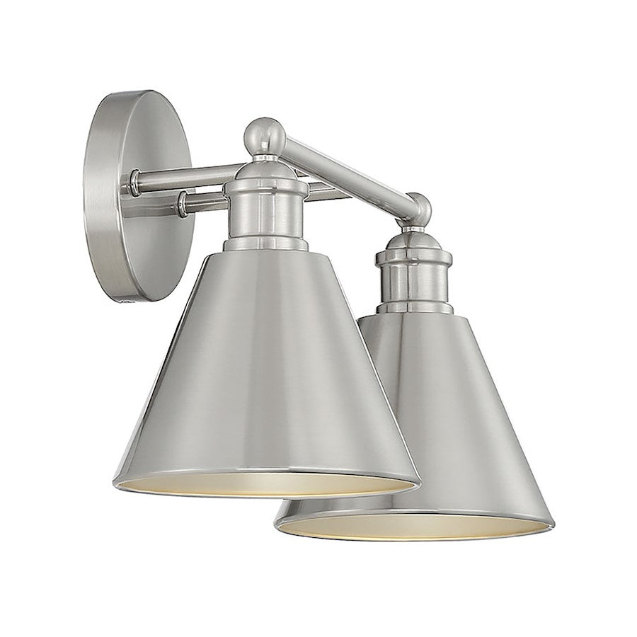 2-Light 17" Bathroom Vanity Light, Brushed Nickel