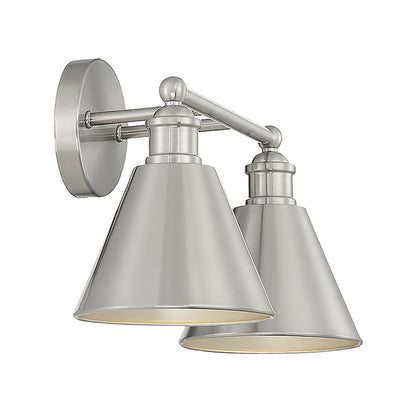 2-Light 17" Bathroom Vanity Light, Brushed Nickel