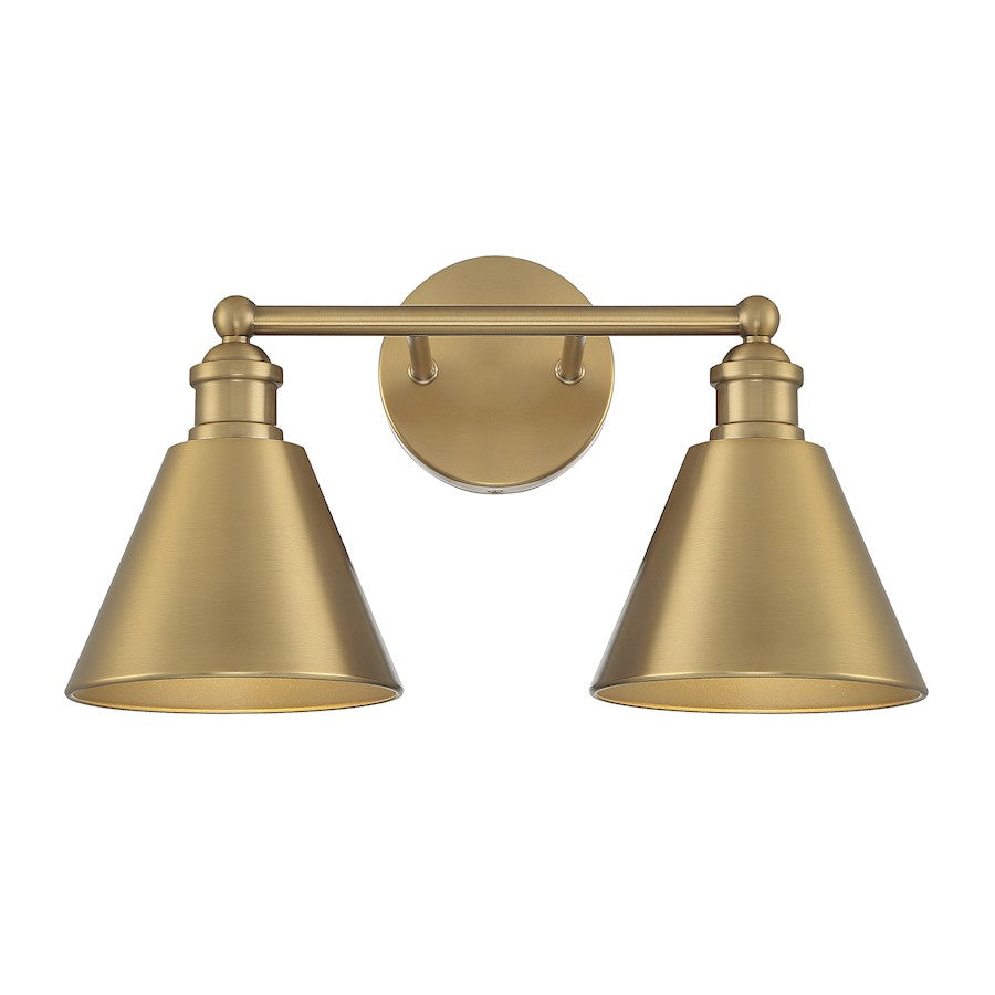 2-Light 17" Bathroom Vanity Light, Brass