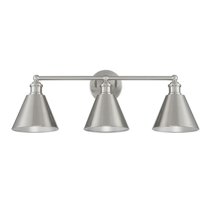 3-Light 27" Bathroom Vanity Light, Natural Brass