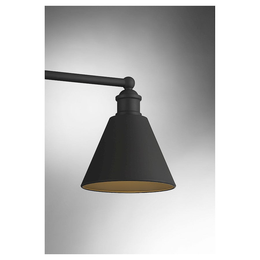 3-Light 27" Bathroom Vanity Light, Matte Black