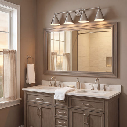 4-Light 38" Bathroom Vanity Light, Brushed Nickel