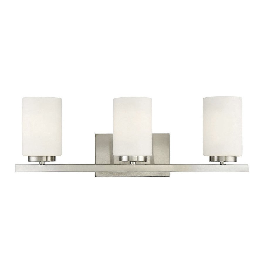 3-Light, 6.5" Bathroom Vanity Light, Brushed Nickel