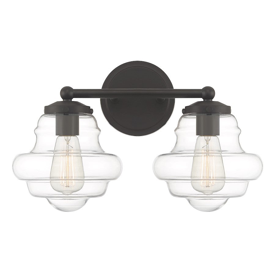 2-Light 17" Bathroom Vanity Light , Natural Brass