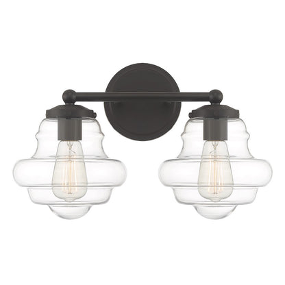 2-Light 17" Bathroom Vanity Light , Natural Brass