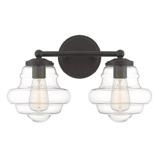 2-Light 17" Bathroom Vanity Light , Natural Brass