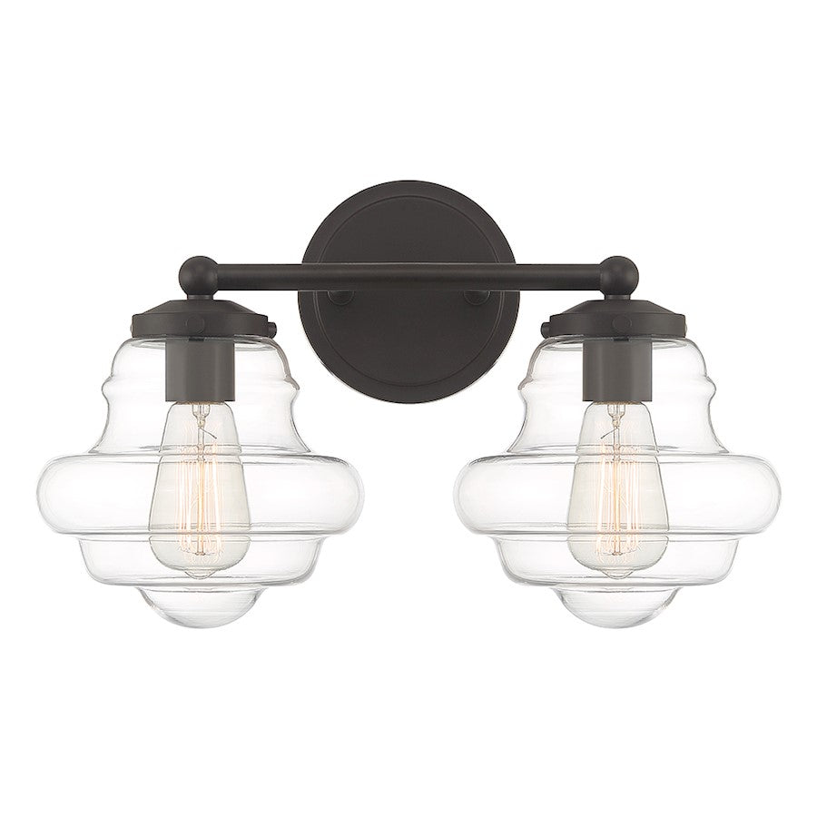 2-Light 17" Bathroom Vanity Light , Natural Brass