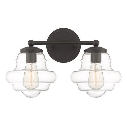 2-Light 17" Bathroom Vanity Light , Natural Brass