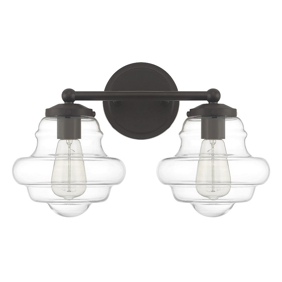 2-Light 17" Bathroom Vanity Light , Natural Brass