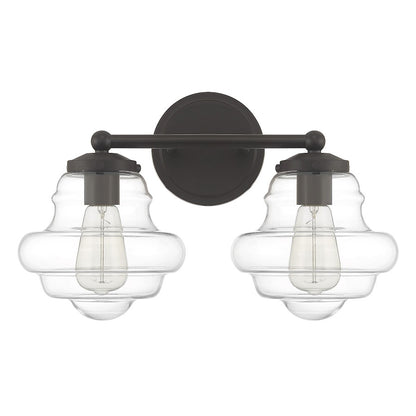 2-Light 17" Bathroom Vanity Light , Natural Brass