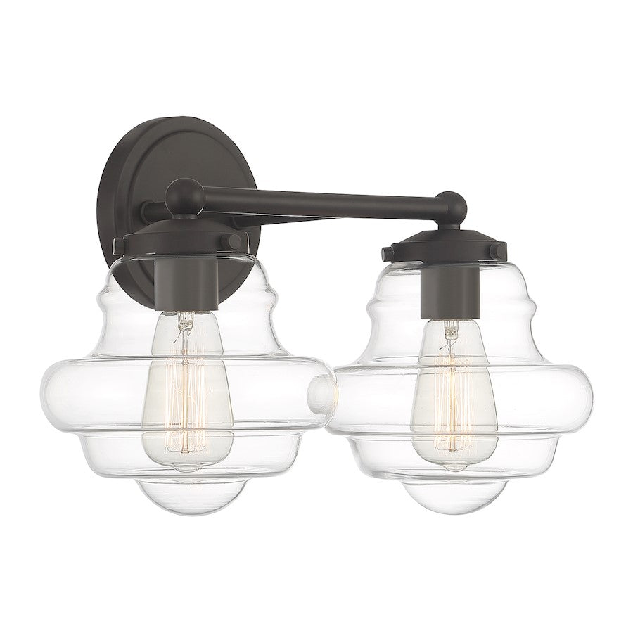 2-Light 17" Bathroom Vanity Light , Natural Brass
