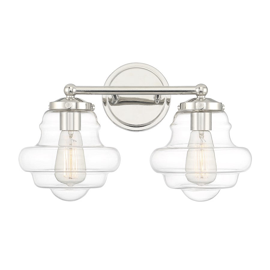 Savoy House 2-Light 17" Bathroom Vanity Light, Polished Nickel - M80072PN