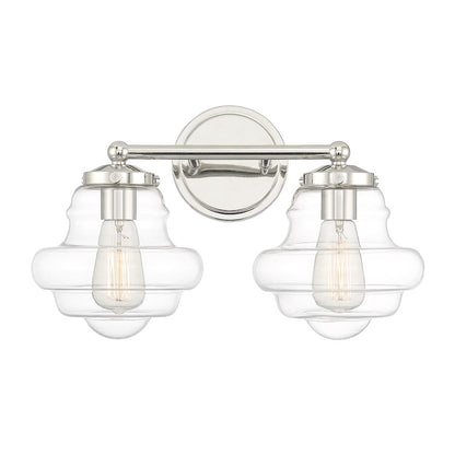 2-Light 17" Bathroom Vanity Light , Natural Brass