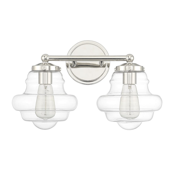 Savoy House 2-Light 17" Bathroom Vanity Light, Polished Nickel