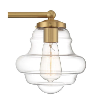 3-Light 26" Bathroom Vanity Light, Natural Brass