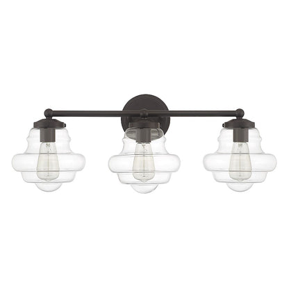 3-Light 26" Bathroom Vanity Light, Natural Brass