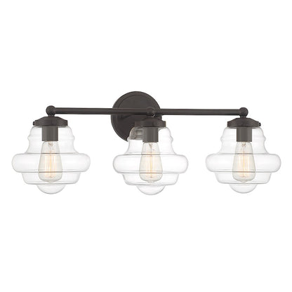3-Light 26" Bathroom Vanity Light, Natural Brass