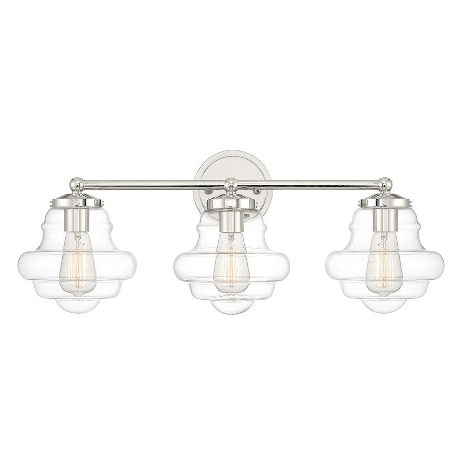 Savoy House 3-Light 26" Bathroom Vanity Light, Polished Nickel - M80073PN