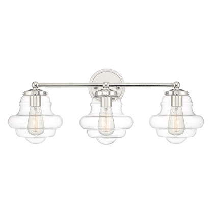 3-Light 26" Bathroom Vanity Light, Natural Brass