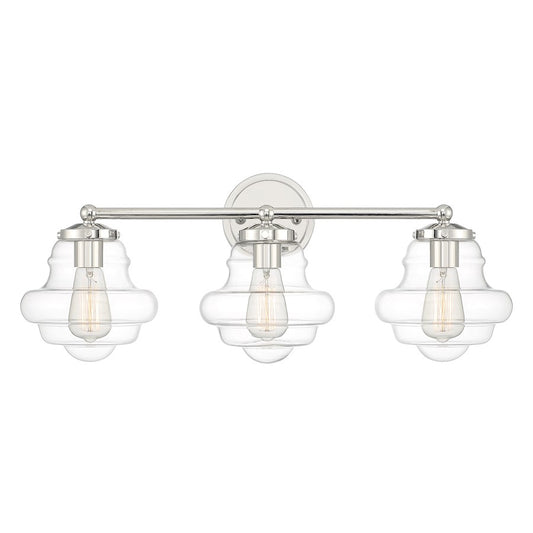 3-Light 26" Bathroom Vanity Light, Natural Brass