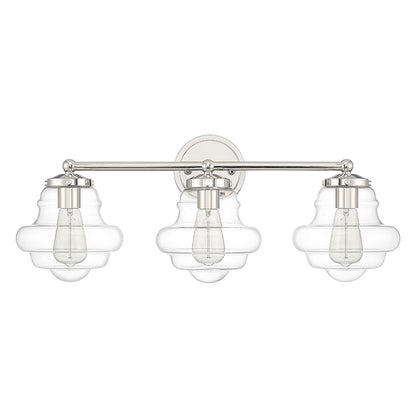 3-Light 26" Bathroom Vanity Light, Polished Nickel