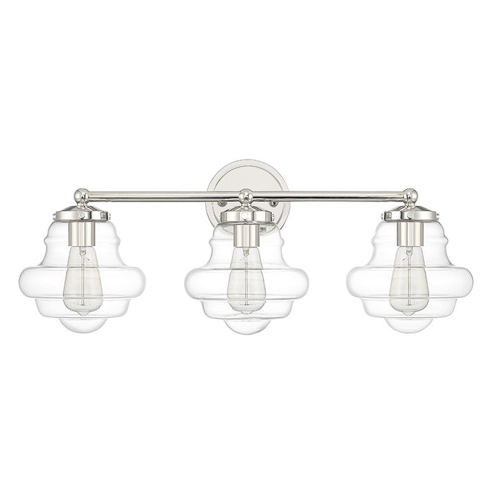 Savoy House 3-Light 26" Bathroom Vanity Light, Polished Nickel