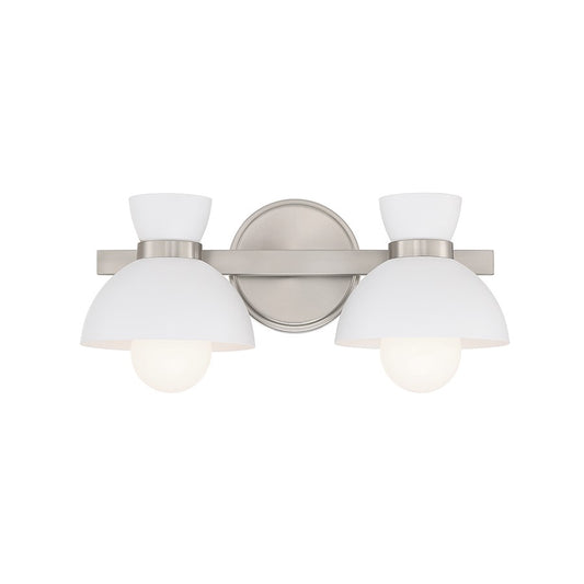 Savoy House 2-Light 17" Bathroom Vanity Light, Brushed Nickel/White - M80074BN