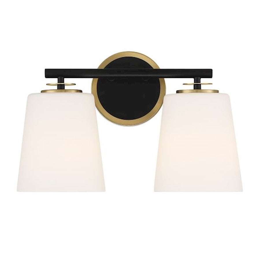 Savoy House 2Lt Bathroom Vanity Light, Black/Natural Brass - M80077MBKNB