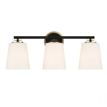 3 Light Bathroom Vanity Light, Black