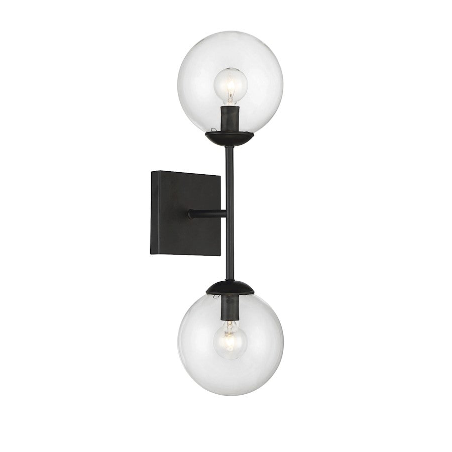 Savoy House 2-Light Wall Sconce, Black - M90001-BK