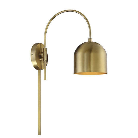 Savoy House 1-Light 13" Adjustable Wall Sconce, Natural Brass - M90045NB