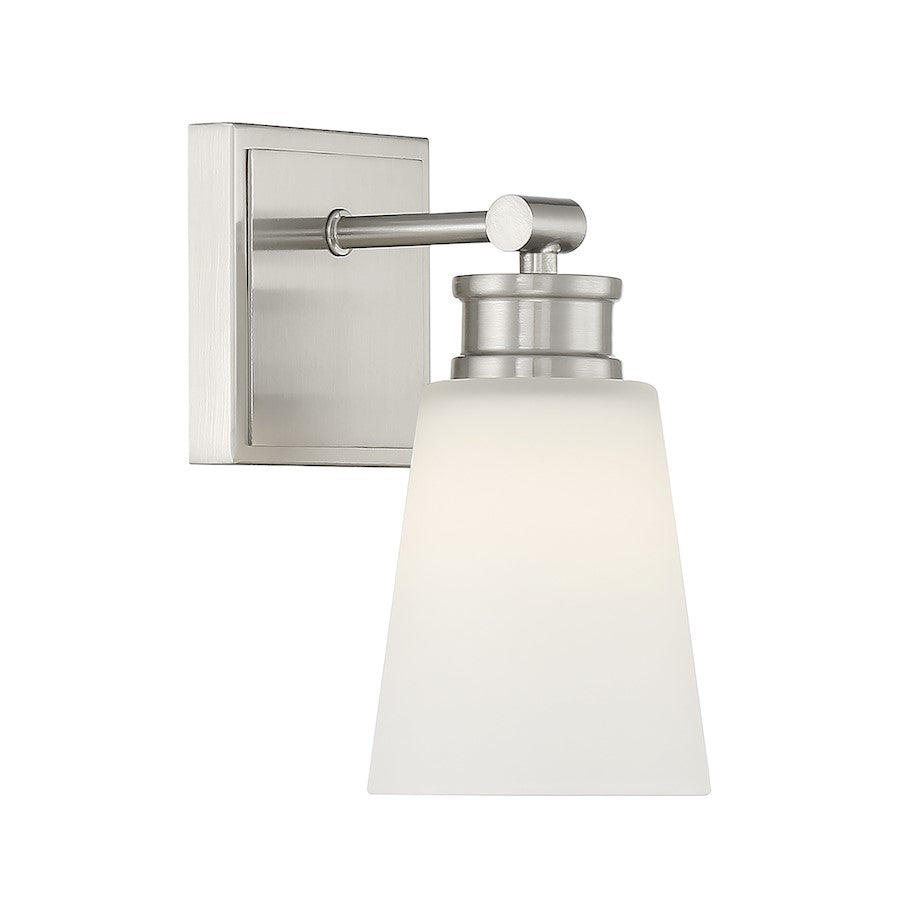 1-Light 9.5" Wall Sconce, Brushed Nickel