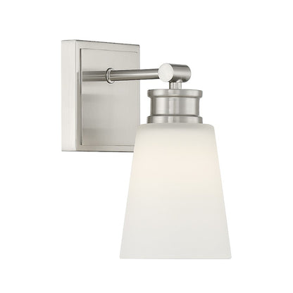 1-Light 9.5" Wall Sconce, Brushed Nickel