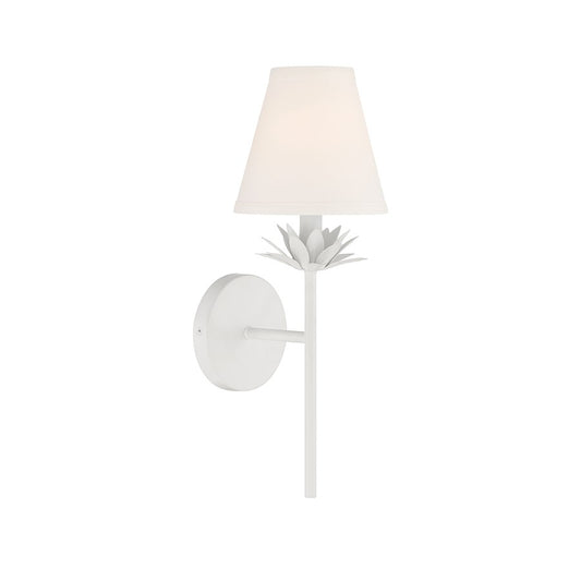 Savoy House 1-Light 17" Wall Sconce, White - M90077WH