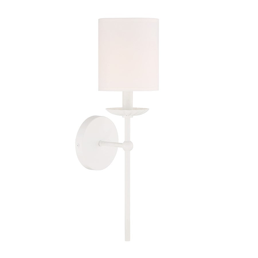 Savoy House 1-Light 19" Wall Sconce, White - M90079WH